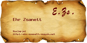 Ehr Zsanett névjegykártya